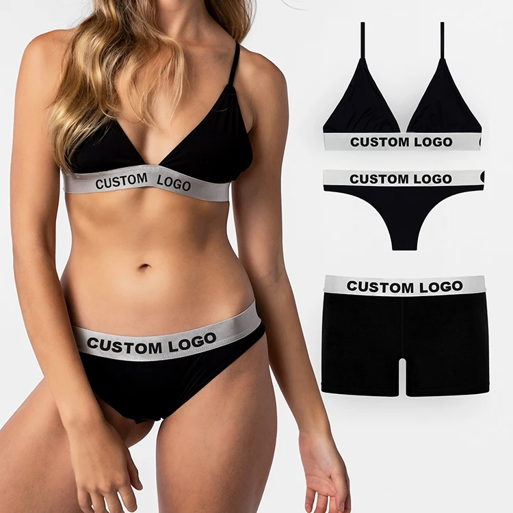 New Design Custom Logo Plus Size Sexy Teen Ladies Bra Set Online Panty Underwear Seamless Sports Bras & Brief Sets For Women