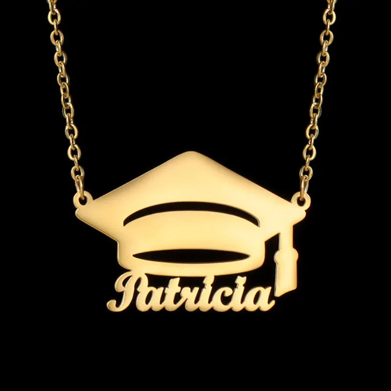 wholesale jewelry student school class of 2025 stainless steel graduation college necklace