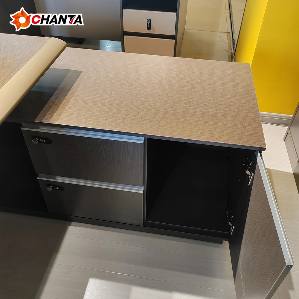 Buy Office Furniture Fast Delivery The Best Office Table Brown Veneer L Shape Executive Home Ceo Office Desk