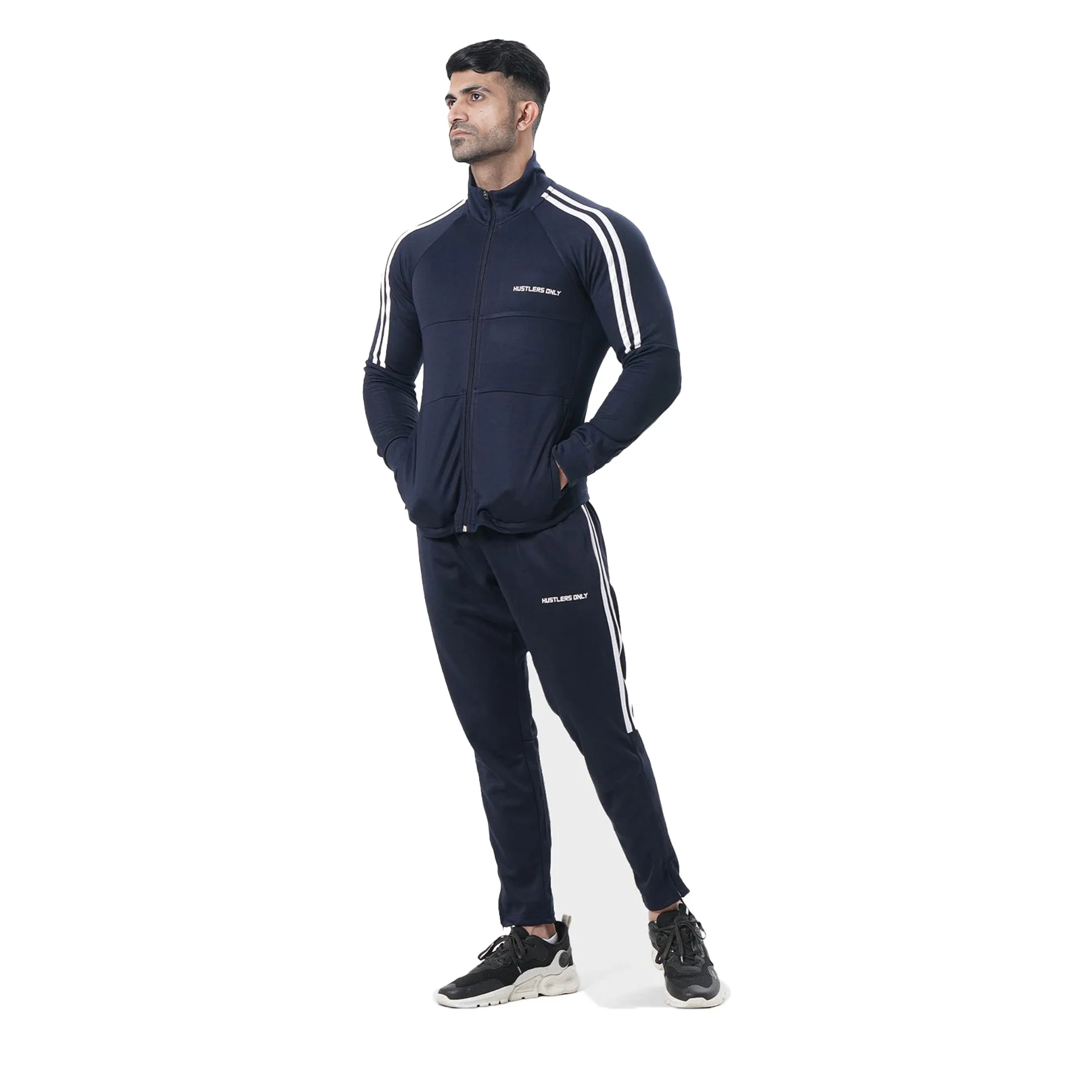 Blue Zip Up Reflective Tracksuit customized Gym Men Tracksuit Premium quality Hot Selling Men Gym wear Set Fitness Apparel