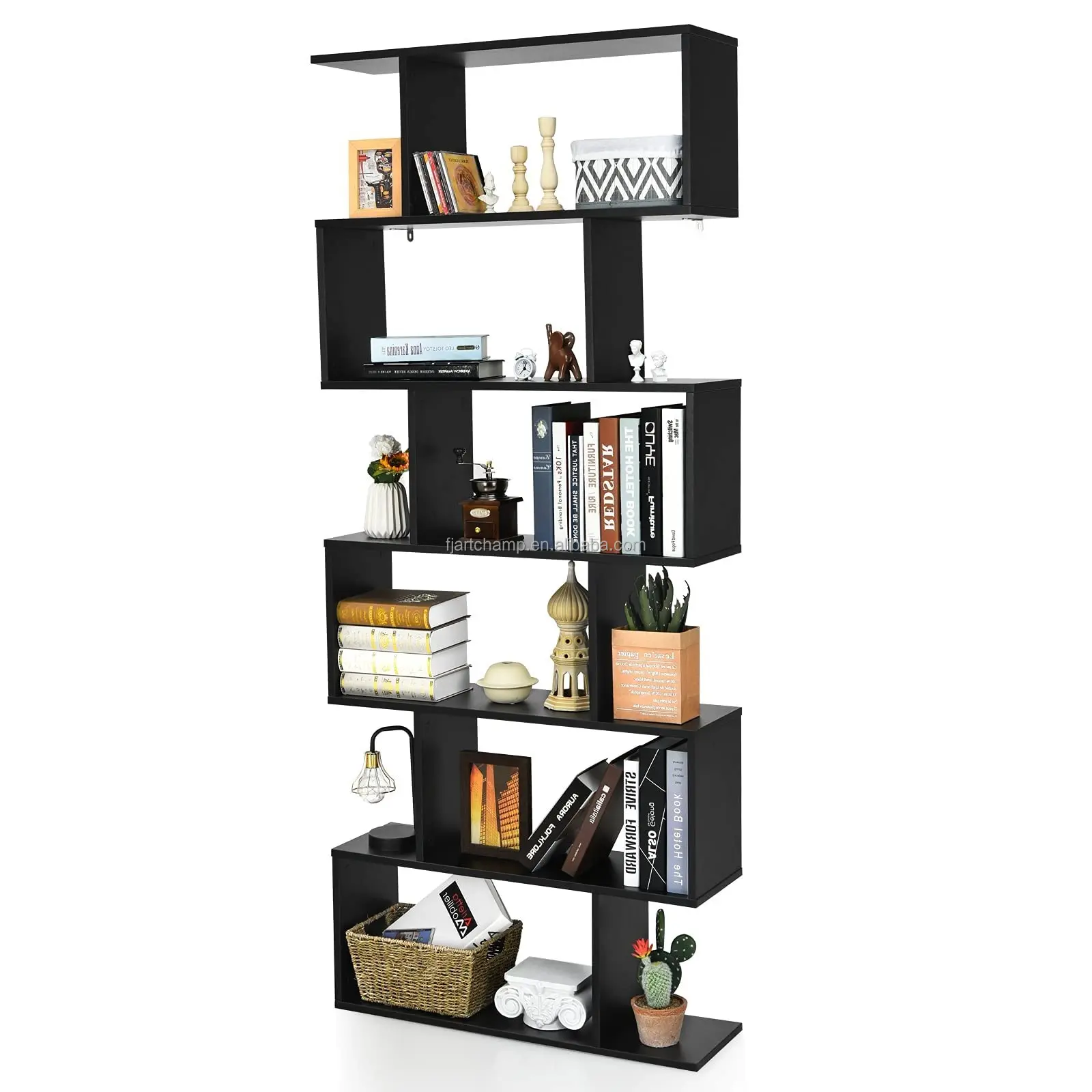 living room furniture modern luxury tall black solid wooden book shelf