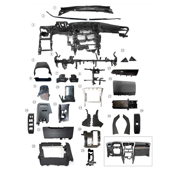 New arrival Auto Dashboard Accessories Car Plastic Dashboard Panel For Toyota Alphard 30 Dashboard RHD to LHD Conversion