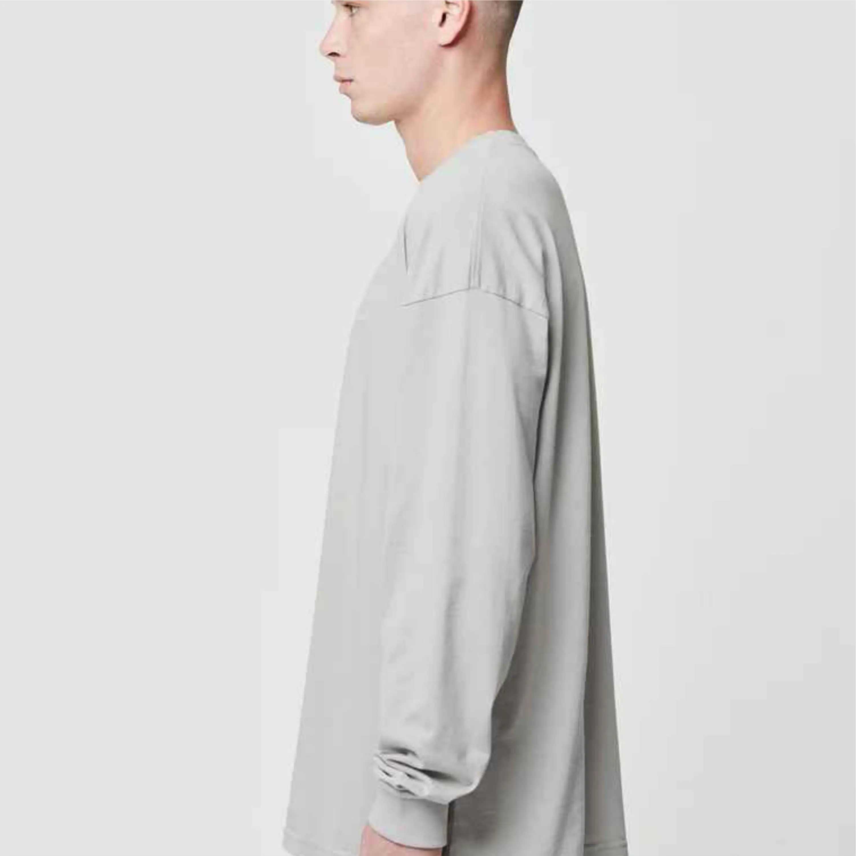 2024 OEM Custom Manufacturer Men waffle clothes Solid waffle knit long sleeve tee Heavy pocket thermal t shirt