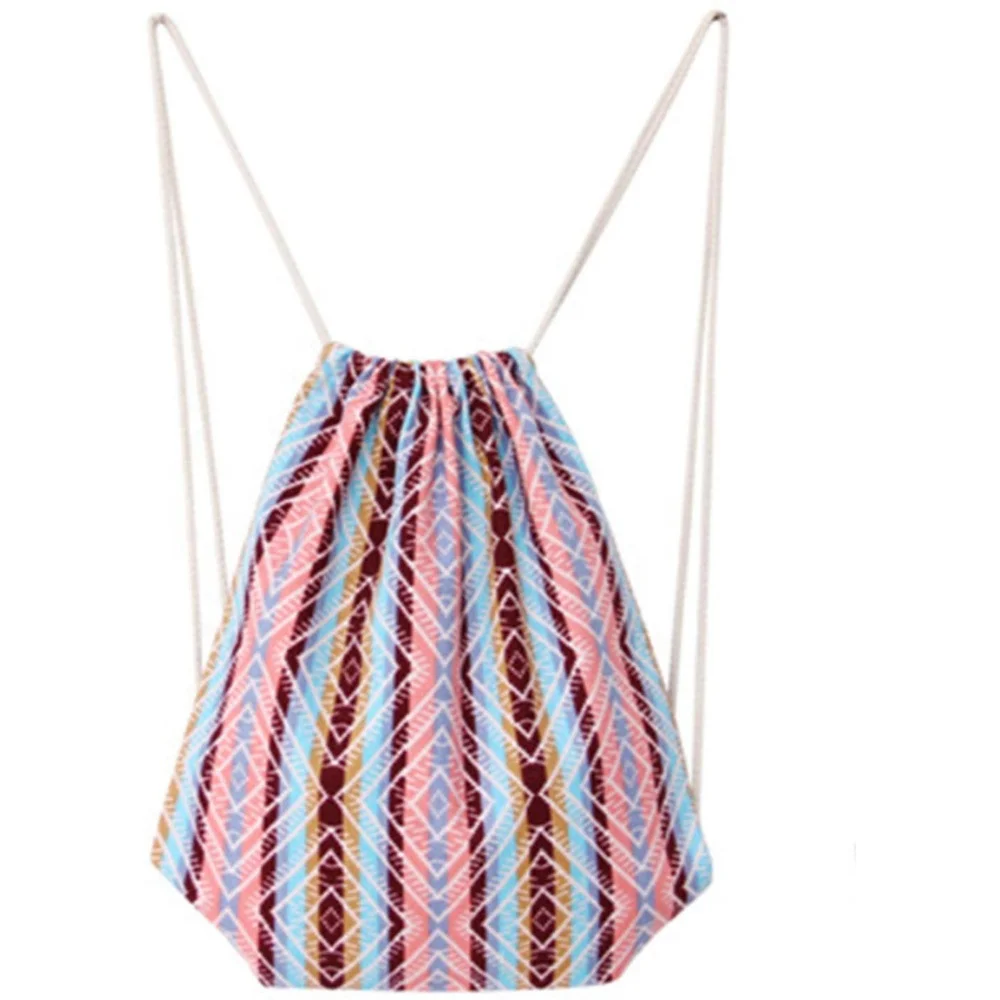 custom logo printed Promotional string drawstring bag