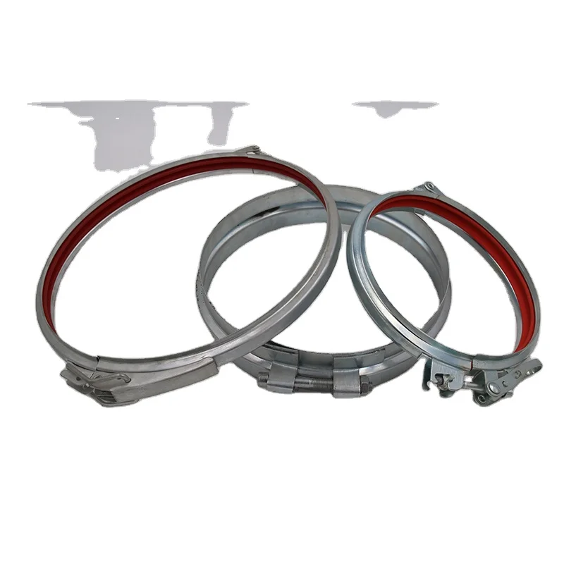 Dust extraction system round duct pipe fitting quick release lever lock clamp flange duct pipe ring clamp