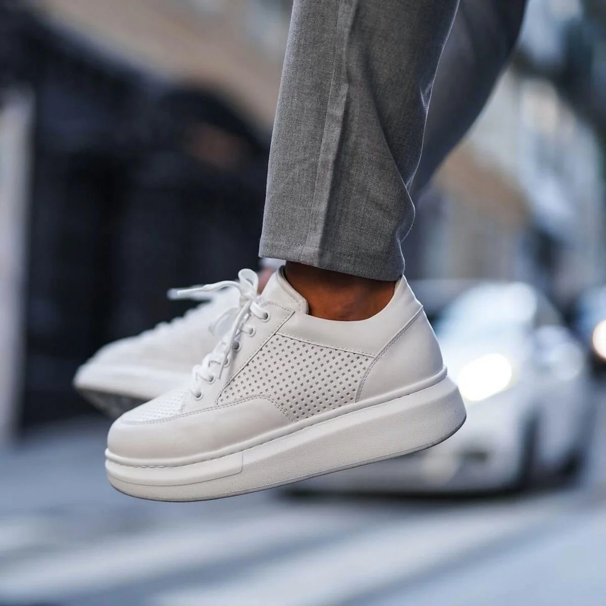 OEM & ODM Wholesale Men Sneakers Genuine Leather Mens Casual Shoes Trainer Fashion Sneakers Custom Logo