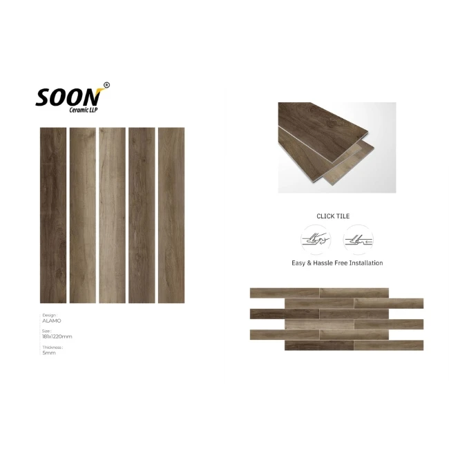 SPC Flooring Waterproof Rigid Core Vinyl Tiles for Kitchen Room and Living Room Decoration from India Export