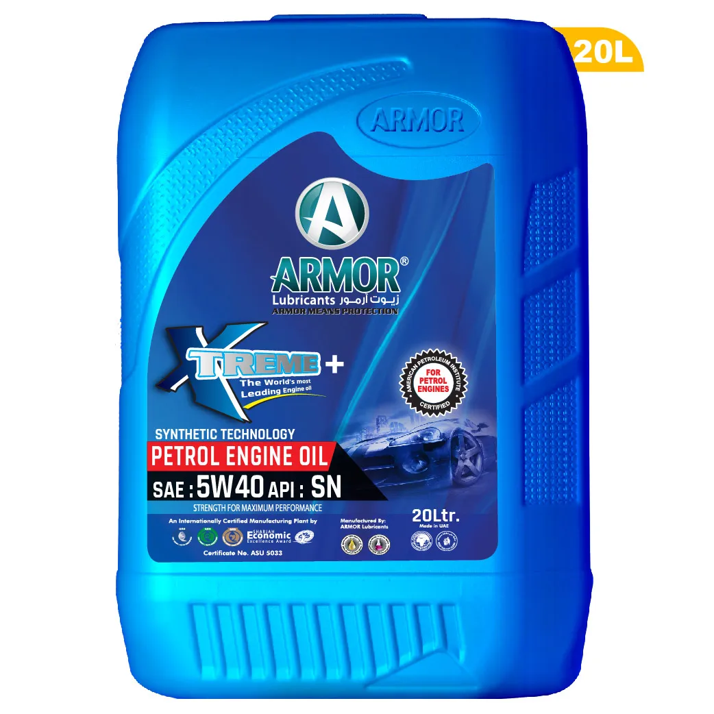 Armor Lubricants synthetic motor oil 5W-40 SN car engine oil for light-duty petrol and diesel engines.