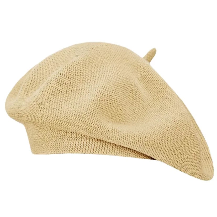 Wholesale Summer Knitted Thin Beret Hat for Women Slouchy Hat French Style Loose Soft Solid Color