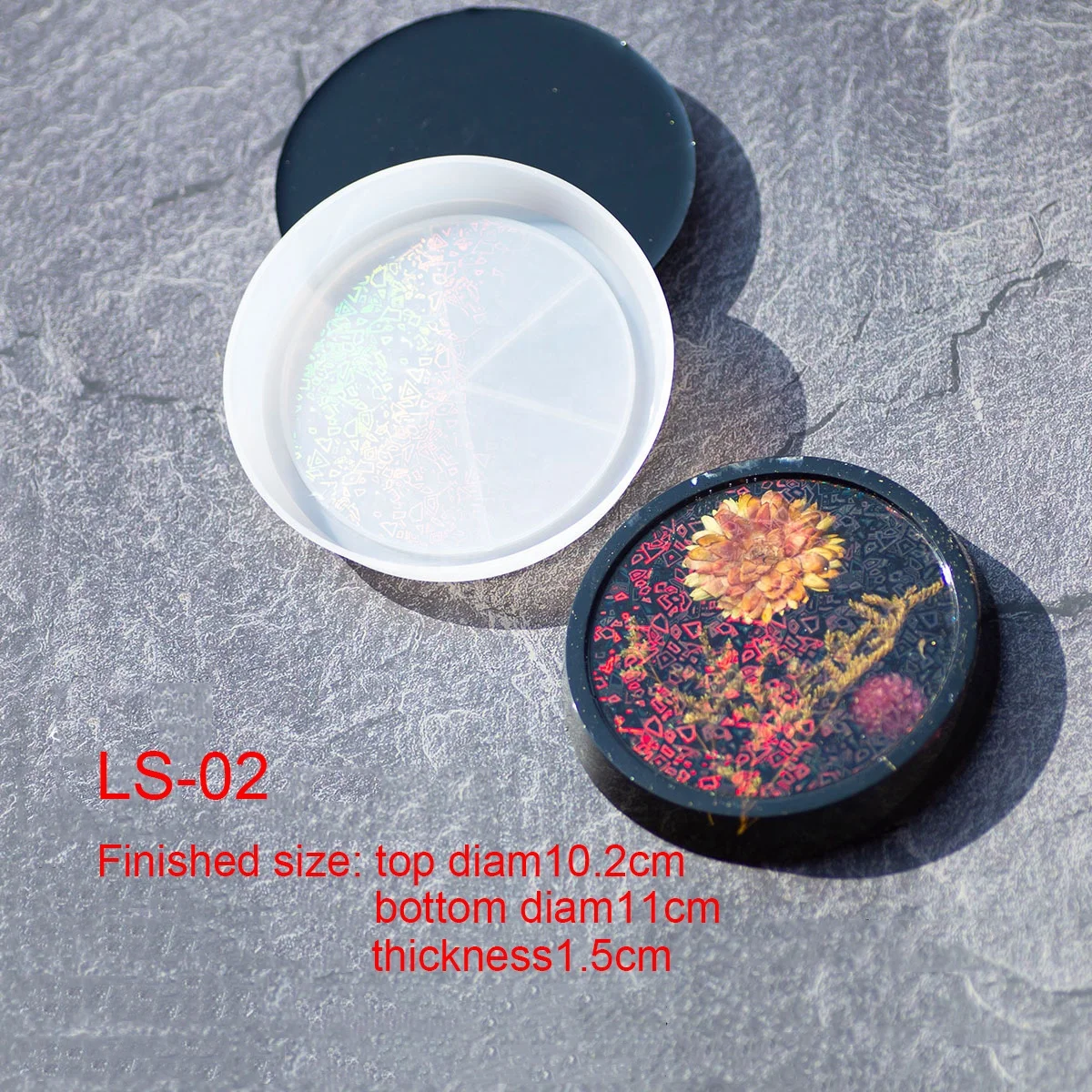 New 4 inch Silicone Holographic Round Coaster Molds for Resin Casting