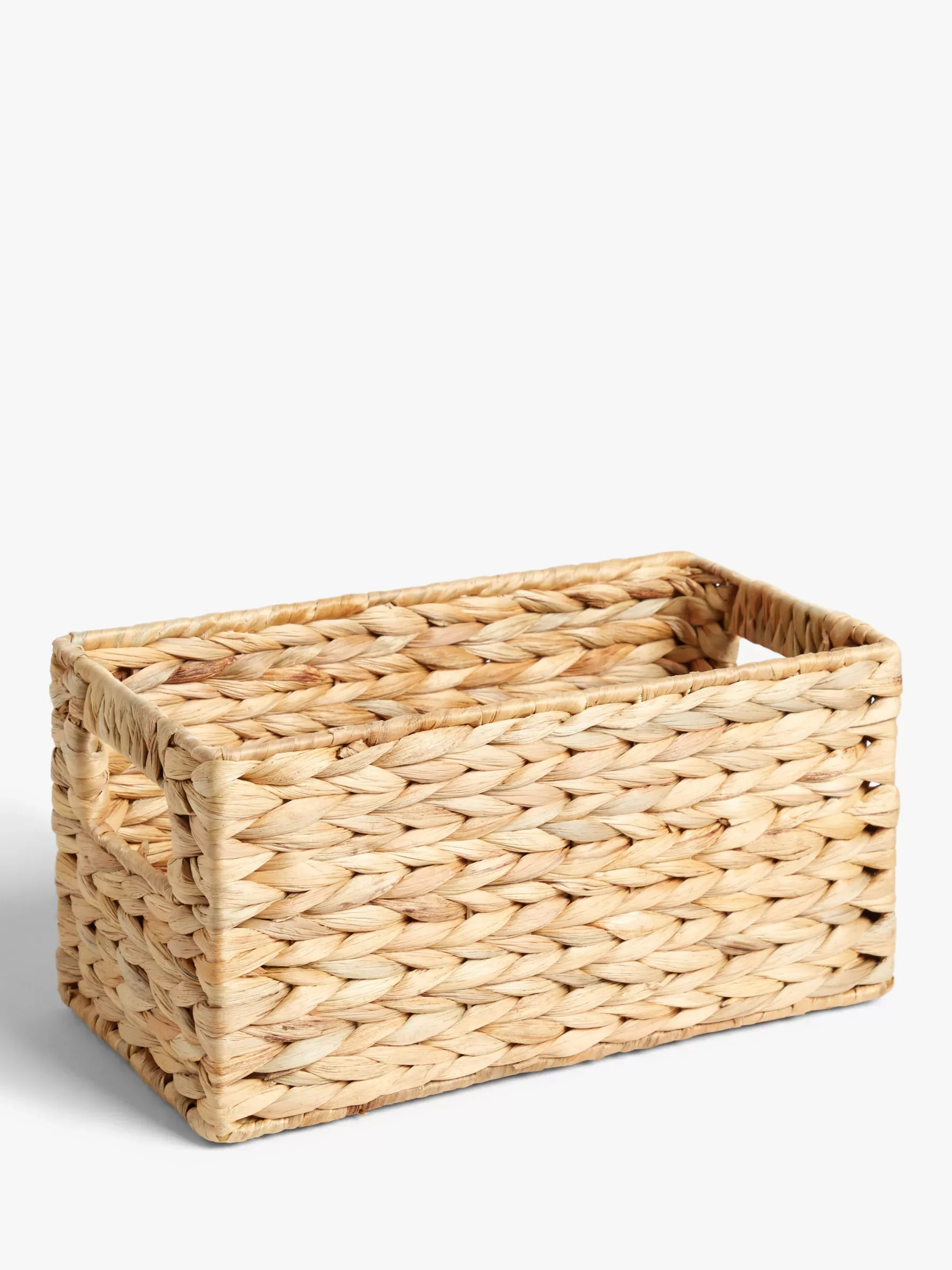 Storage Works Water Hyacinth Storage Baskets, Rectangular Wicker Baskets with Built-in Handles storage basket best seller