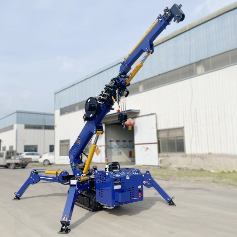 Small  Hoist Construction Use With Hydraulic Telescopic Outrigger Mini Crawler Spider Crane