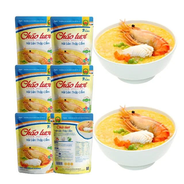 Вьетнамская каша из морепродуктов 100% здоровый сухой вкус свежая мука без консервантов самонагревавается готовый к употреблению рис быстрого приготовления