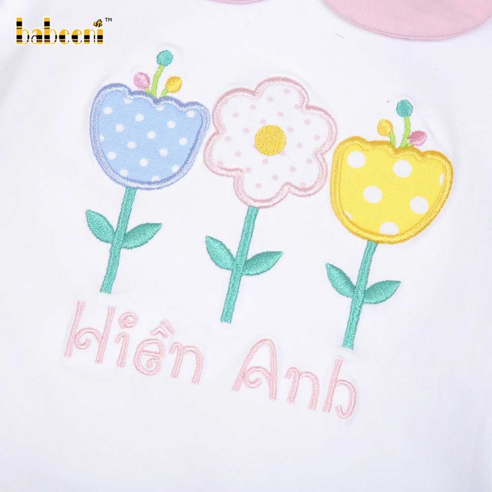 Flower applique bubble for newborn OEM ODM baby set clothing customized wholesale manufacturer - GS28