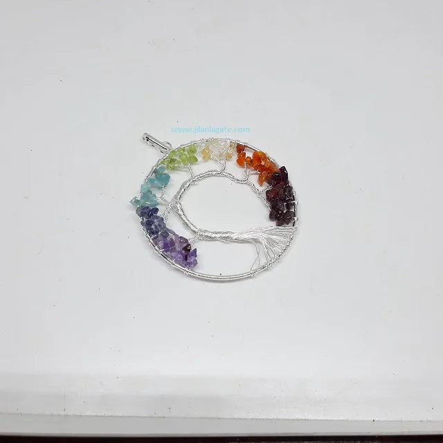 Unisex Seven Chakra Tree of Life Pendant Necklace Handmade Crystal Gemstones Fashion Pendants & Charms Gift