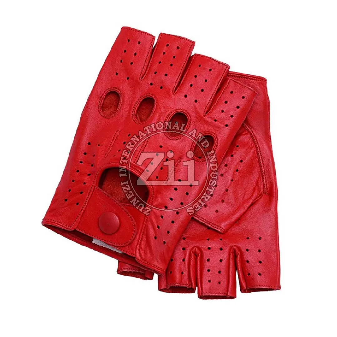 Fingerless new fashion without lining half finger deerskin leather driving gloves for women