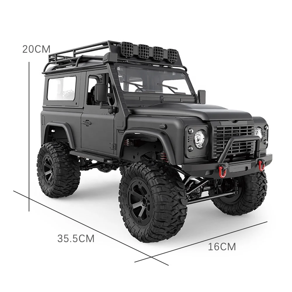-Де-крыло D90 2 4G RC автомобиль 4x4WD 1/12 масштаба рок-гусеничный пульт дистанционного управления со светодиодными огнями WPL MN-99s