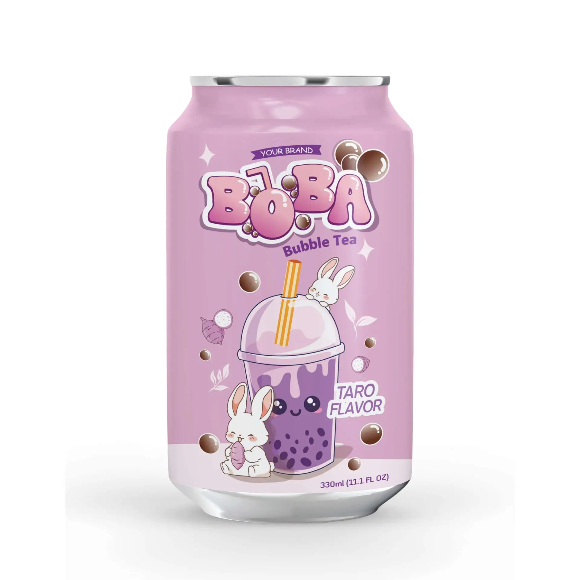 Private Label 330ml Canned Bubble Milk Boba Tea Drinks Toppings Tapioca Pearl-Taiwan Style Milk Tea - Free Design Free Sample