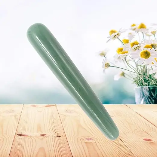 Best Quality Of Natural Indian Green Jade Crystal Massage Wand for Energy Healing Green Jade Faceted Wand for Spa and Relaxation