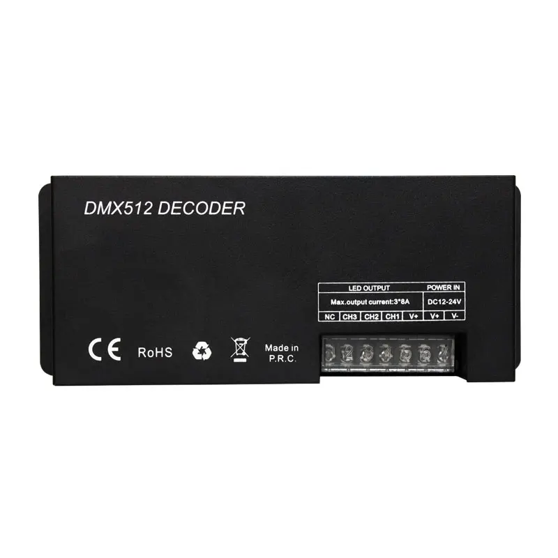 Factory Dc12v Dc24v Voltage High power seat Led Lighting Controller 512 dmx control Decoder