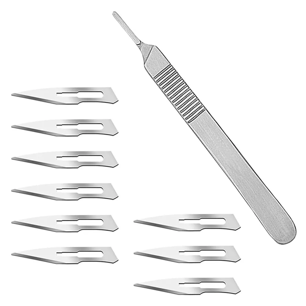 Wholesales Cheap Price Hospital Disposable Surgical Blade Scalpel Handle Surgical Blades Silver Steel Handle