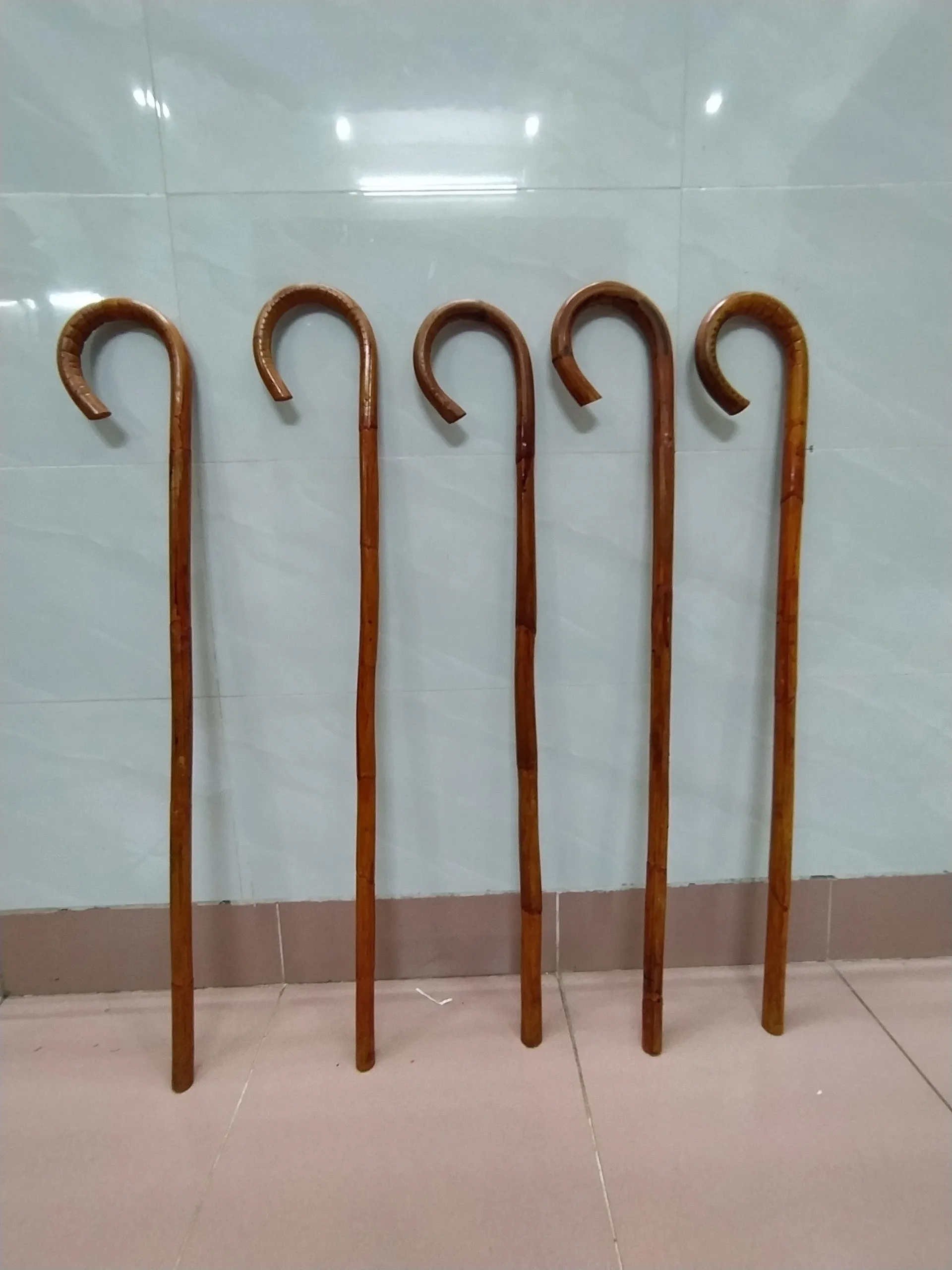Natural rattan wood walking stick with natural color