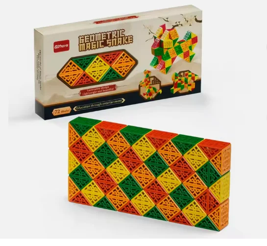 Top Selling Classic Toys Wedges Hollow Rainbow Magic Ruler Folding Snake Puzzle Cube Toys For Kids Amazing Snake Cube Toys