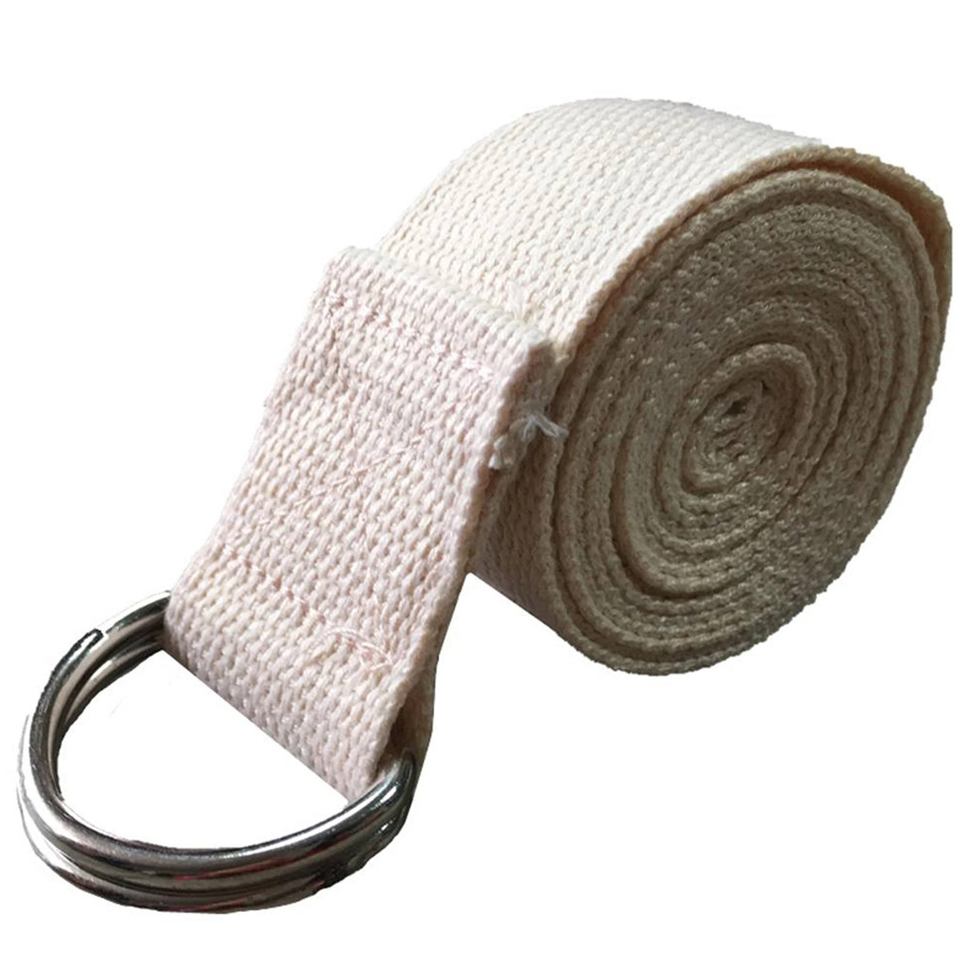 Custom Logo Exercise Polyester Cotton Fitness Carry Yoga Belt Premium Stretch Woven Yoga Straps