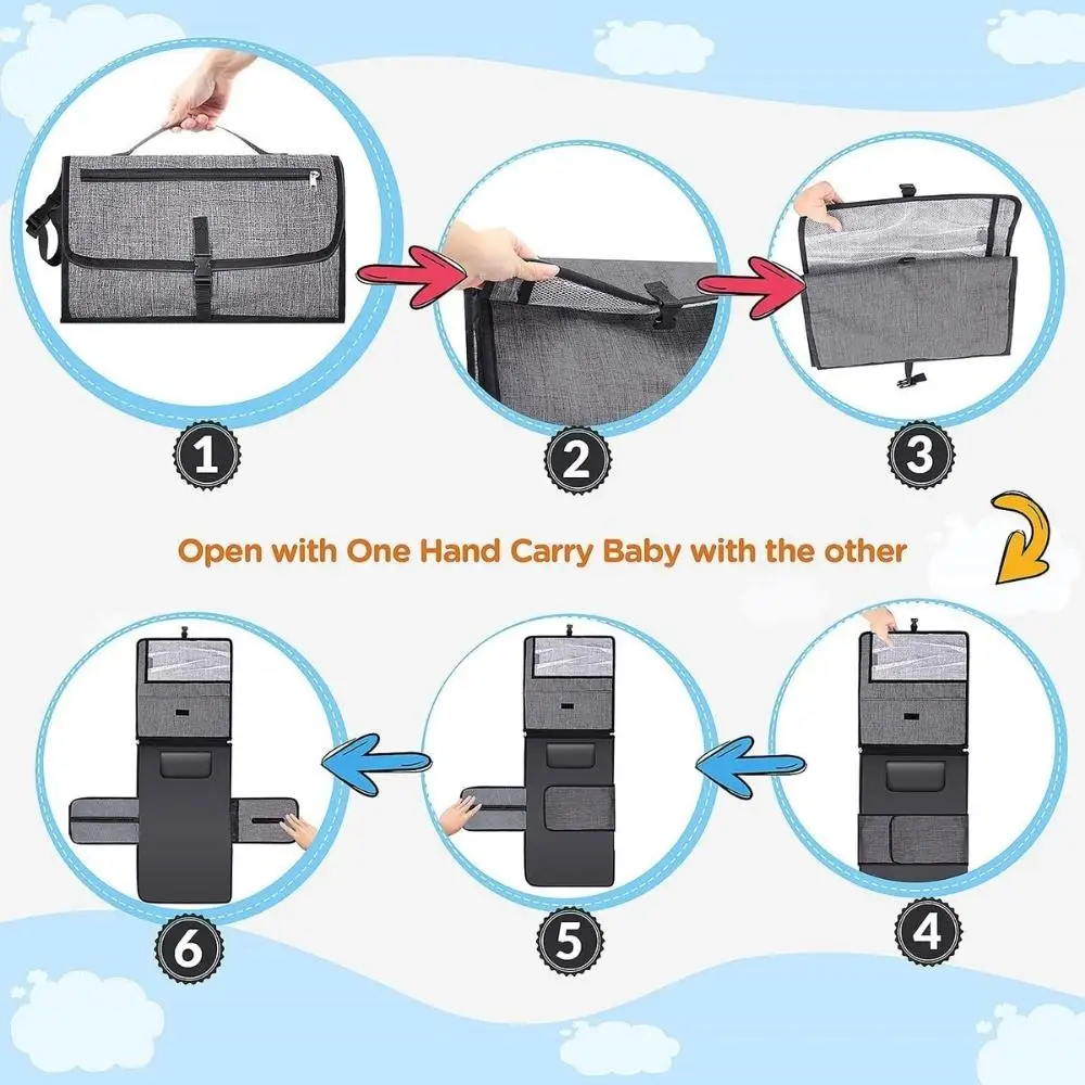 Portable Waterproof Travel Station kit Diaper Changing Pad for Newborn boy Girl Baby Bag maternity