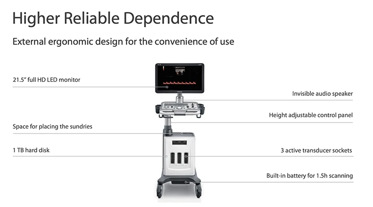 2023 Mindray DC-30 Ultrasound System 3D 4D Trolley Color Doppler Machine With 21.5 Inches Full HD LED Monitor
