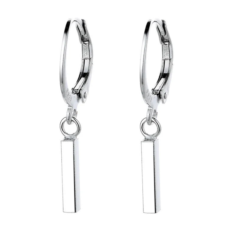 Top Selling 925 Sterling Plated Lever Back Hoop Wire Drop Dangle Bar Earring Available Price from India