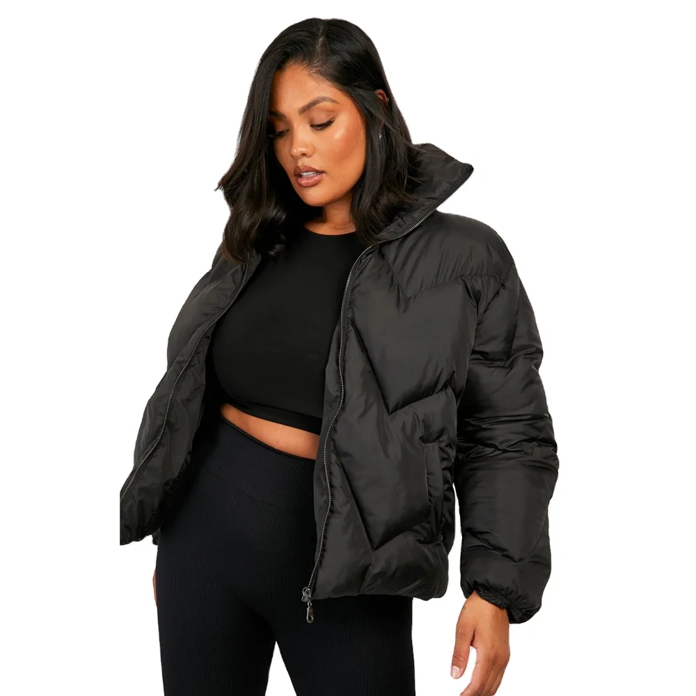 Plus Zig Zag Quilted Puffer Coat Quilted jacket High Quality Softshell City boy style Jacket heat men quilt jacket