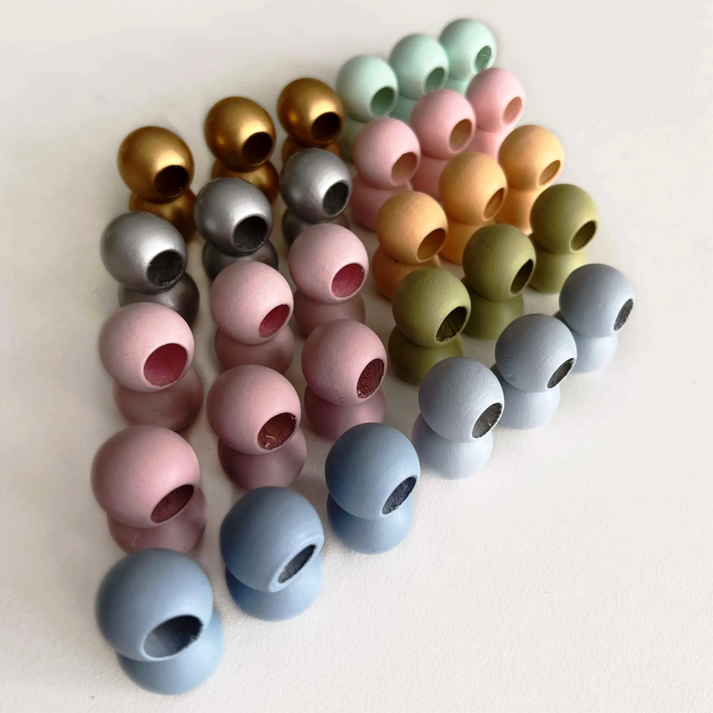 Buy Red Wood Bead Polygons 2x2 cm Geometric Beads  Customized Color And Size Wooden Beads Indian Handmade Genuine Products