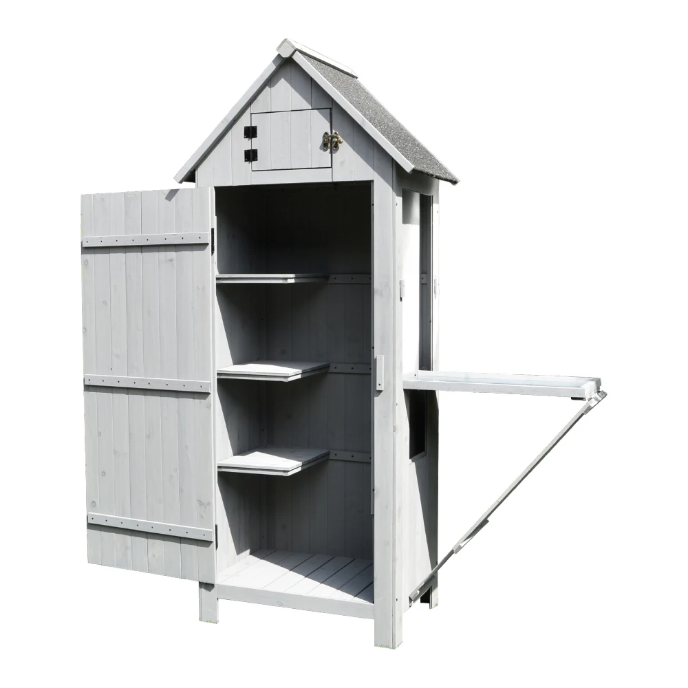 Gartenhaus aus Holz Storage Cabinet Wooden Brown Outdoor Garden Tool Shed