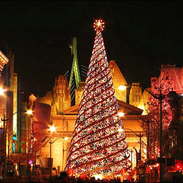 China Manufacturer Holiday Living Decoration Large Cone Waterproof Outdoors Large LED Christmas Tree