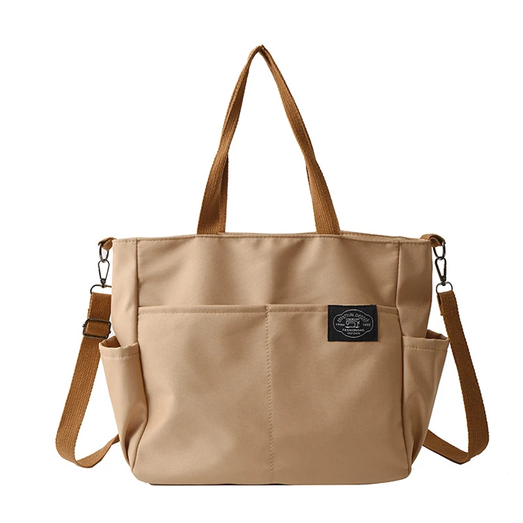 Unisemuter Messenx Stylish Simple Canvas Laptop Backpack Comger Multi-Pocket Handbag with Large Capacity for Both Male Female