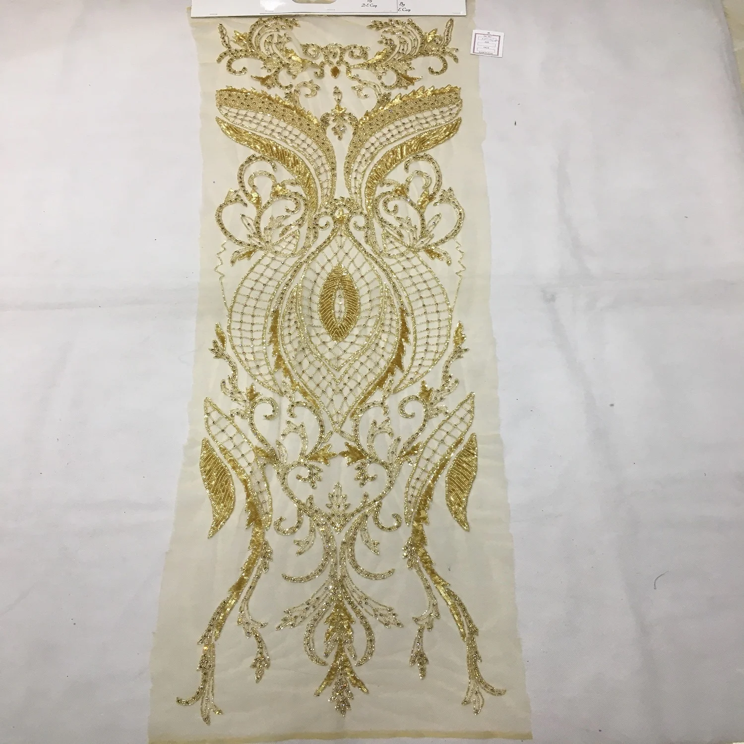 New Style Long Evening Hand Embroidered Unstiched Evening Dress with Handbeaded Sparkling fringes (unstitched Sample Display)