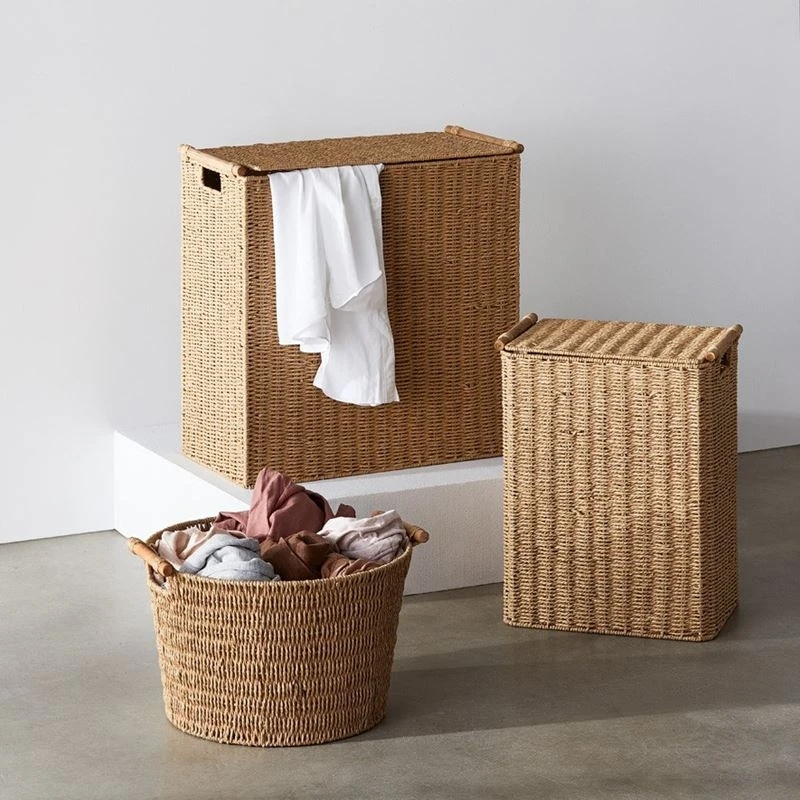 Best Selling Natural  Seagrass Woven Baskets Vietnam Storage Garden Pots Laundry Baskets Clothing Stackable Organizer Storage