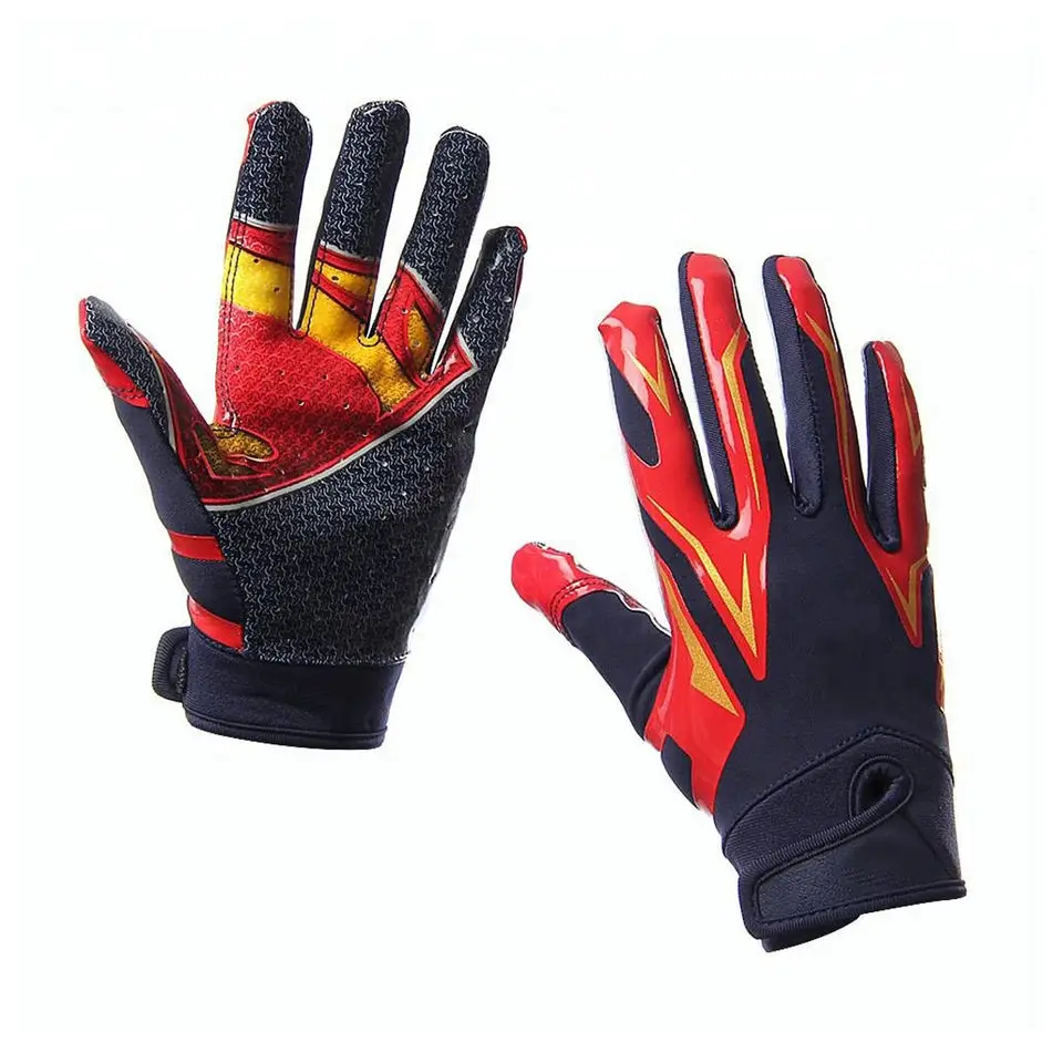 2022 High Quality Professional Custom American Football Receiver Gloves Full Palm Silicone Gripping Footba