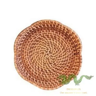 Wholesale Handicraft Simple Modern Rattan Coaster Handmade Viet Nam Wicker with Minimalist Comfortable Lifestyle Design
