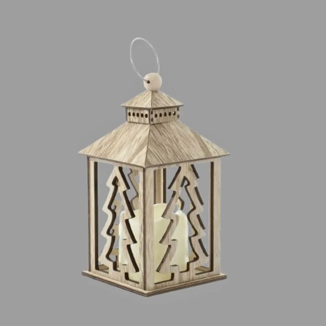 Wooden Christmas Tree Candle Lantern Rustic Lantern Xmas Decoration Christmas Centrepiece Home Decor By WB INC India