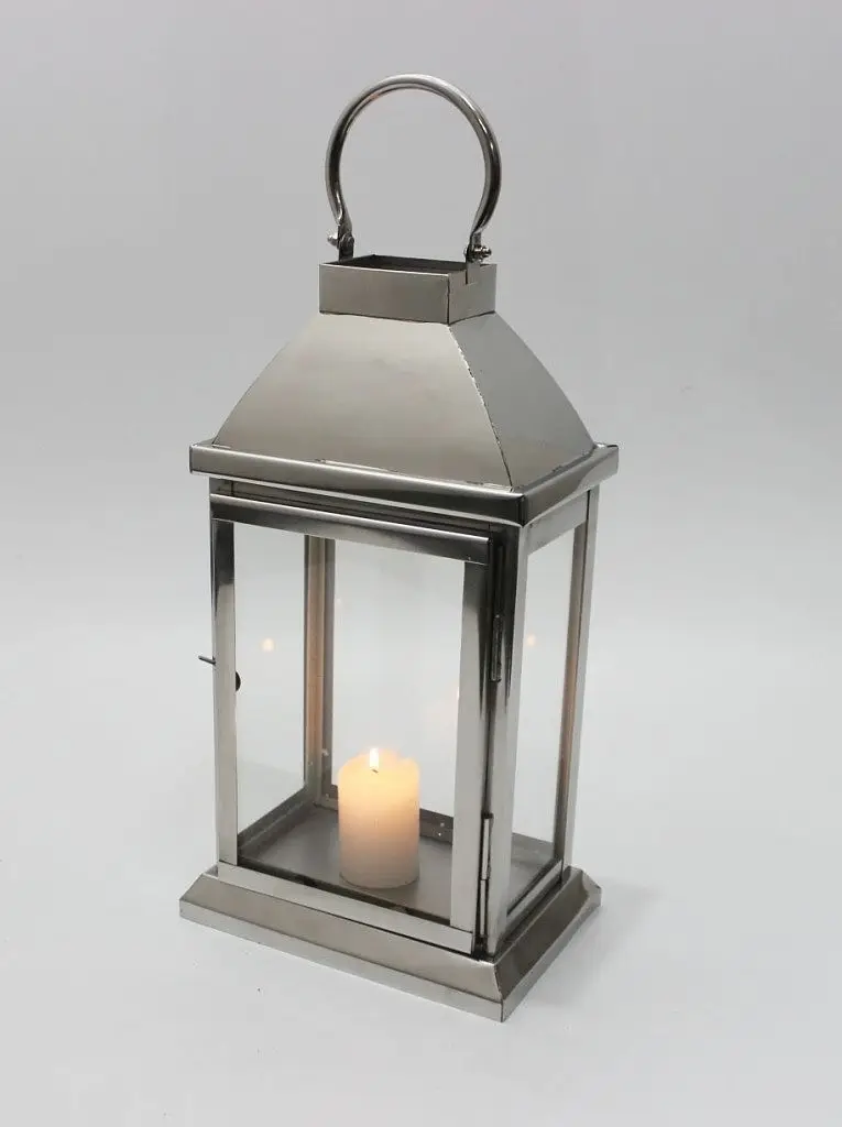 Wholesale Price Luxury Simple New Design Stainless Steel Lantern Round Cylinder Custom Nordic Christmas Decoration