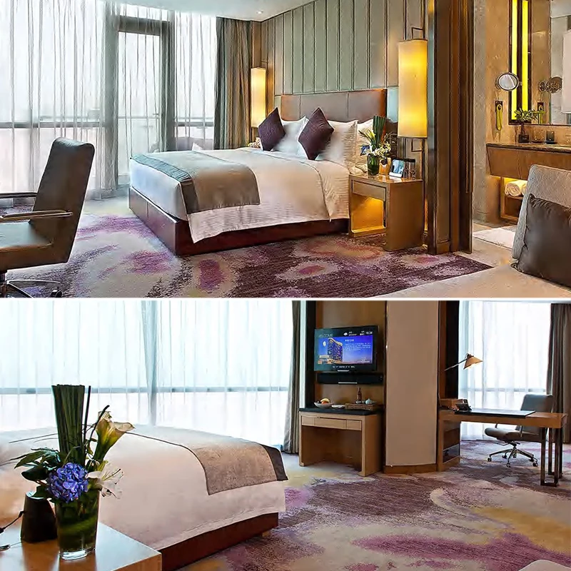High Quality Custom Hospitality Guest Room Suite Furniture King Size Bed Sets Luxury Wood Hotel Furniture 5 Star Bedroom Sets