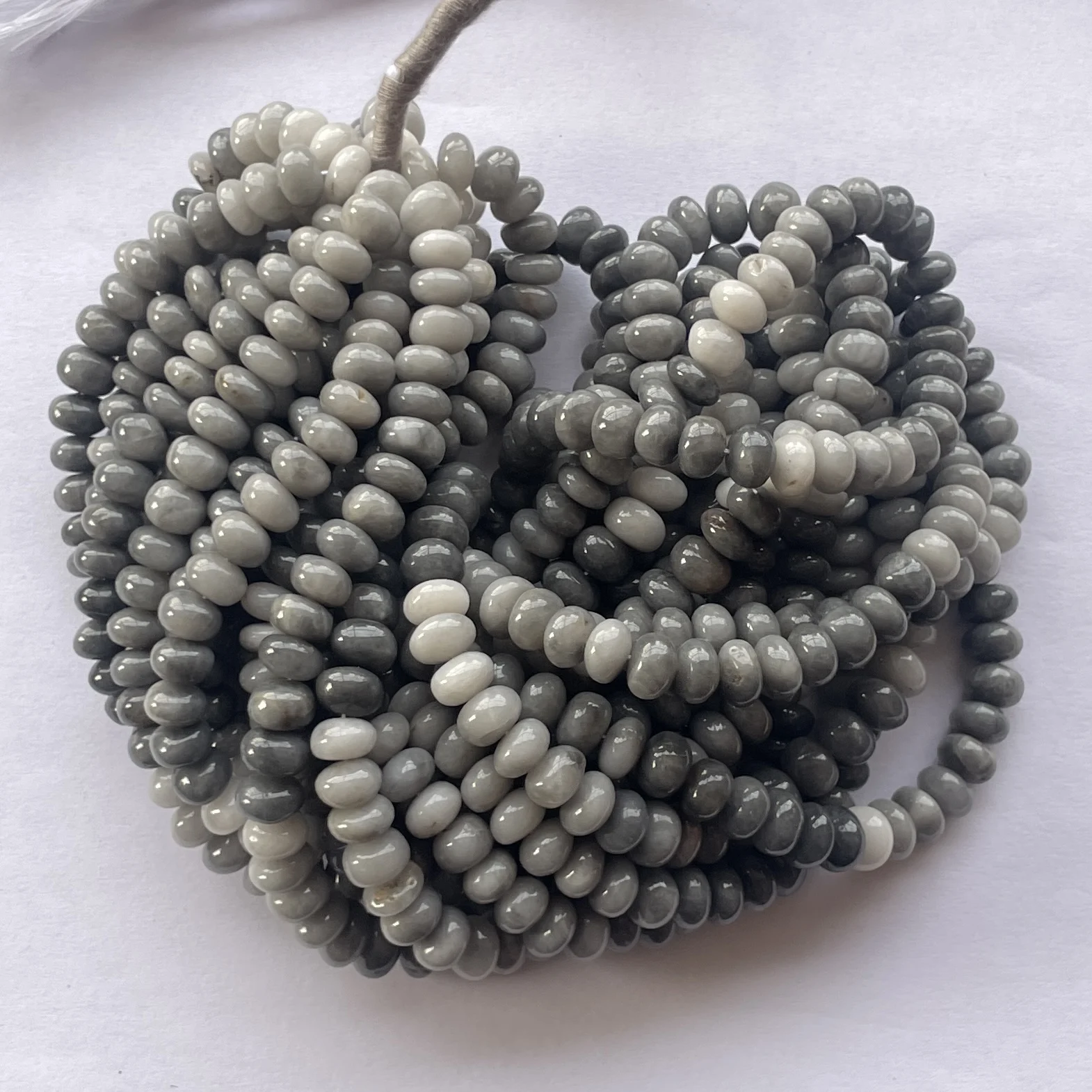 4mm 6mm 8mm 10mm Natural Gray Cats Eye Smooth Rondelle Gemstone Beads Strand Dealer Price Manufacturer Shop Now Jewelry Making