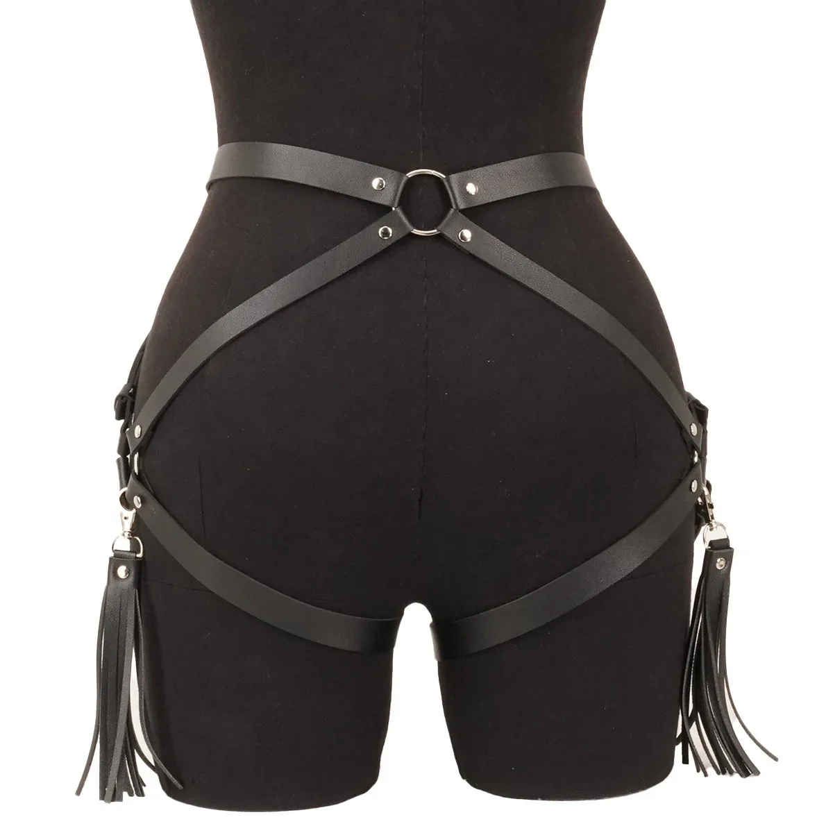 Premium Quality Women Sexy Garter Belt Bondage Lingerie Leg Thigh Garter Leather Lingerie Goth Fetish Clothing