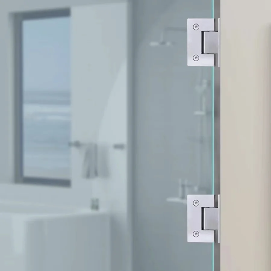 Heavy Duty Frameless Tempered Glass Shower Door with Stainless Steel Hinge Wall Niche Black Finish