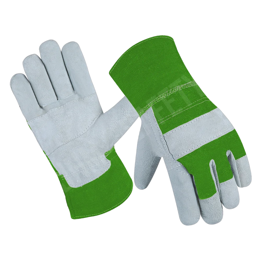Industrial Safety Cowhide Split Leather Working Gloves Reinforced Canadian Rigger Construction Gloves Rubber Aramid New