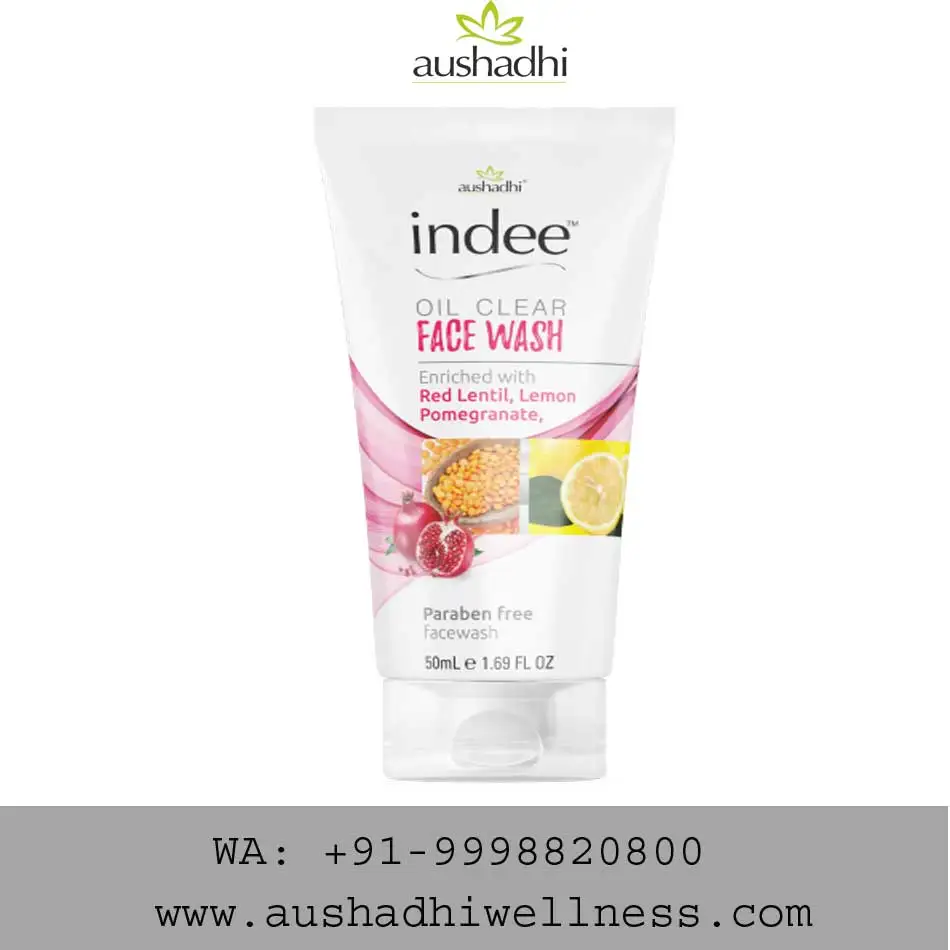 For younger and oil free skin available Indee Oil clear herbal face wash with skin friendly herbs