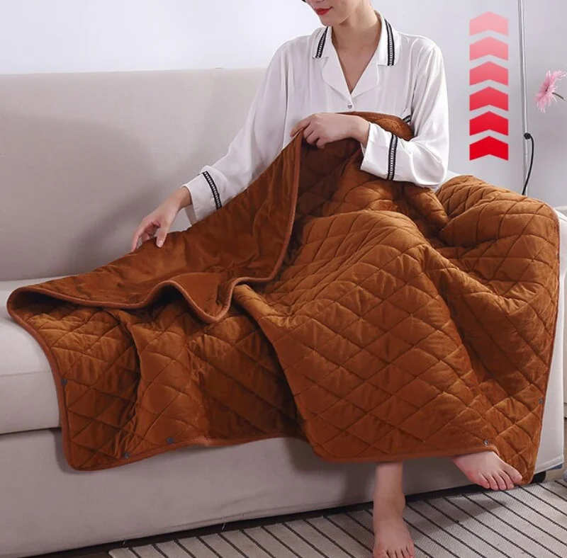 Electric Heated Blanket Winter Large Warm Blanket Wearable 5V USB Powered By Power Banks Bed Warmer Blanket