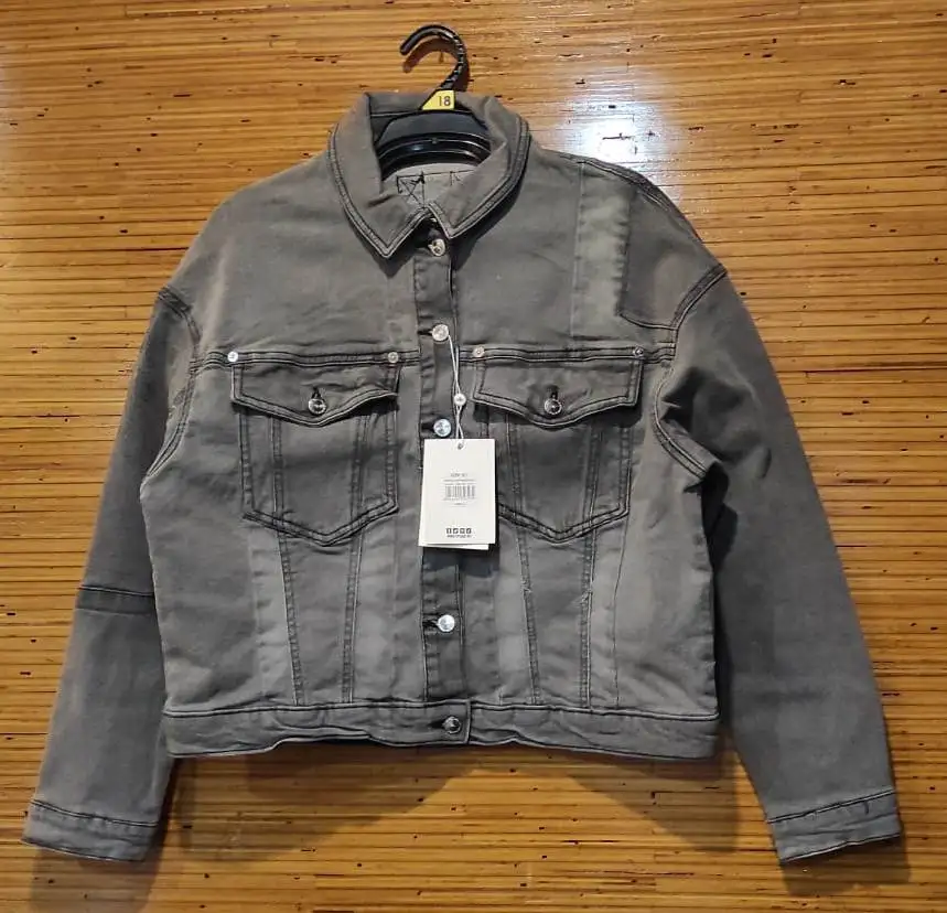 Spring custom denim jacket black denim jacket women denim jacket oversize stock lot from Bangladesh